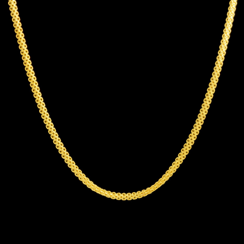 زنجیر طلا 18 عیار زنانه طلای مستجابی مدل بیزمارک چهارگوش کد M45